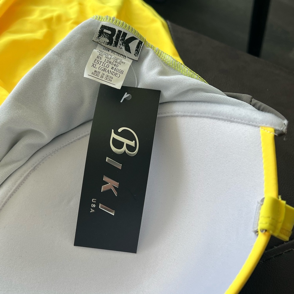NWT Biki Black and Yellow One Piece Bathing Suit - Picture 5 of 7